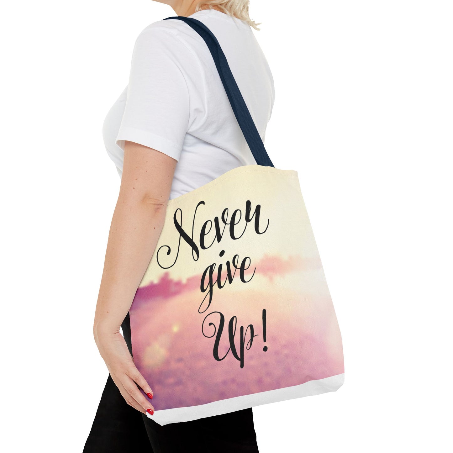 Inspirational Tote Bag - 'Never Give Up' & 'Always Believe in Yourself'