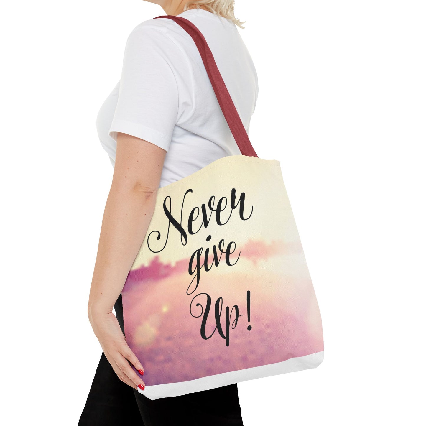 Inspirational Tote Bag - 'Never Give Up' & 'Always Believe in Yourself'