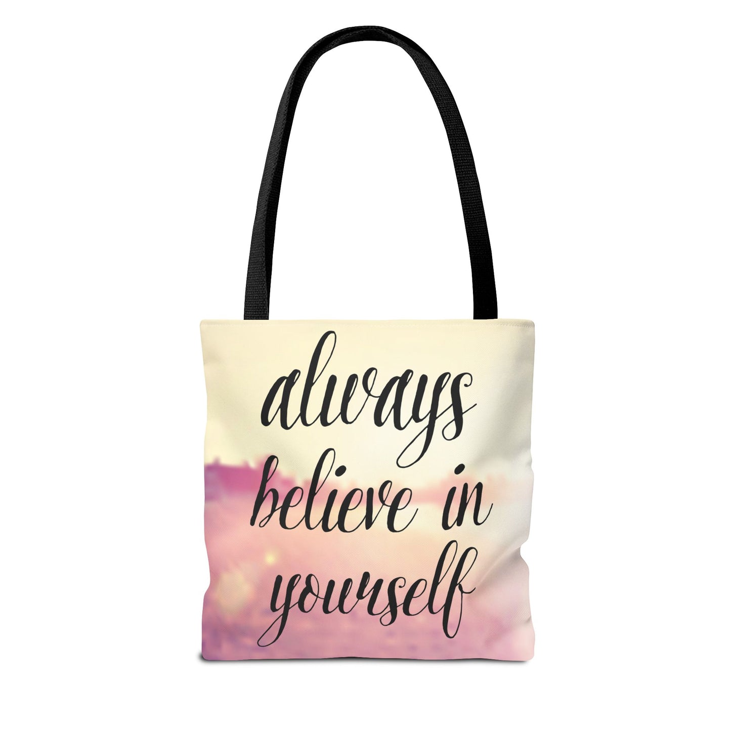 Inspirational Tote Bag - 'Never Give Up' & 'Always Believe in Yourself'