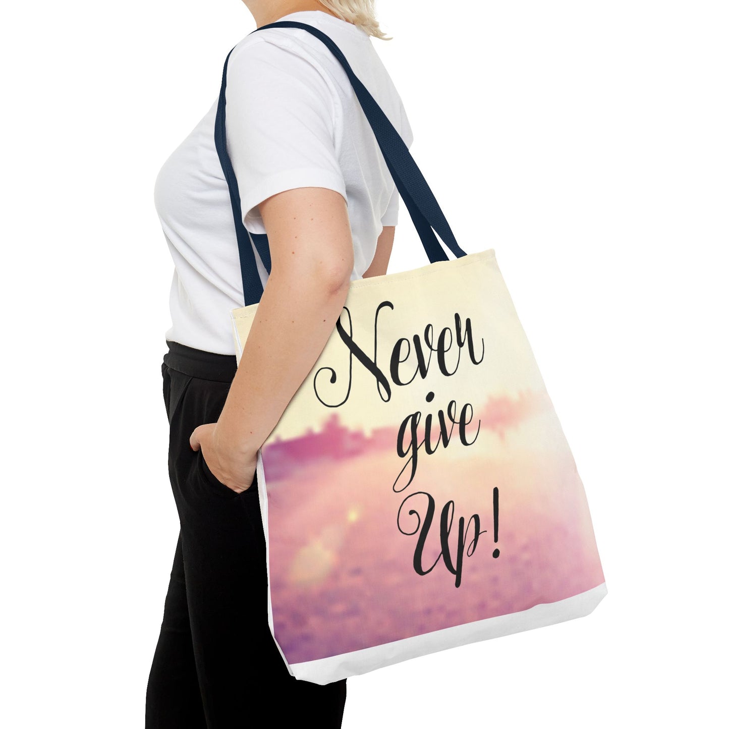 Inspirational Tote Bag - 'Never Give Up' & 'Always Believe in Yourself'