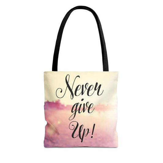 Inspirational Tote Bag - 'Never Give Up' & 'Always Believe in Yourself'