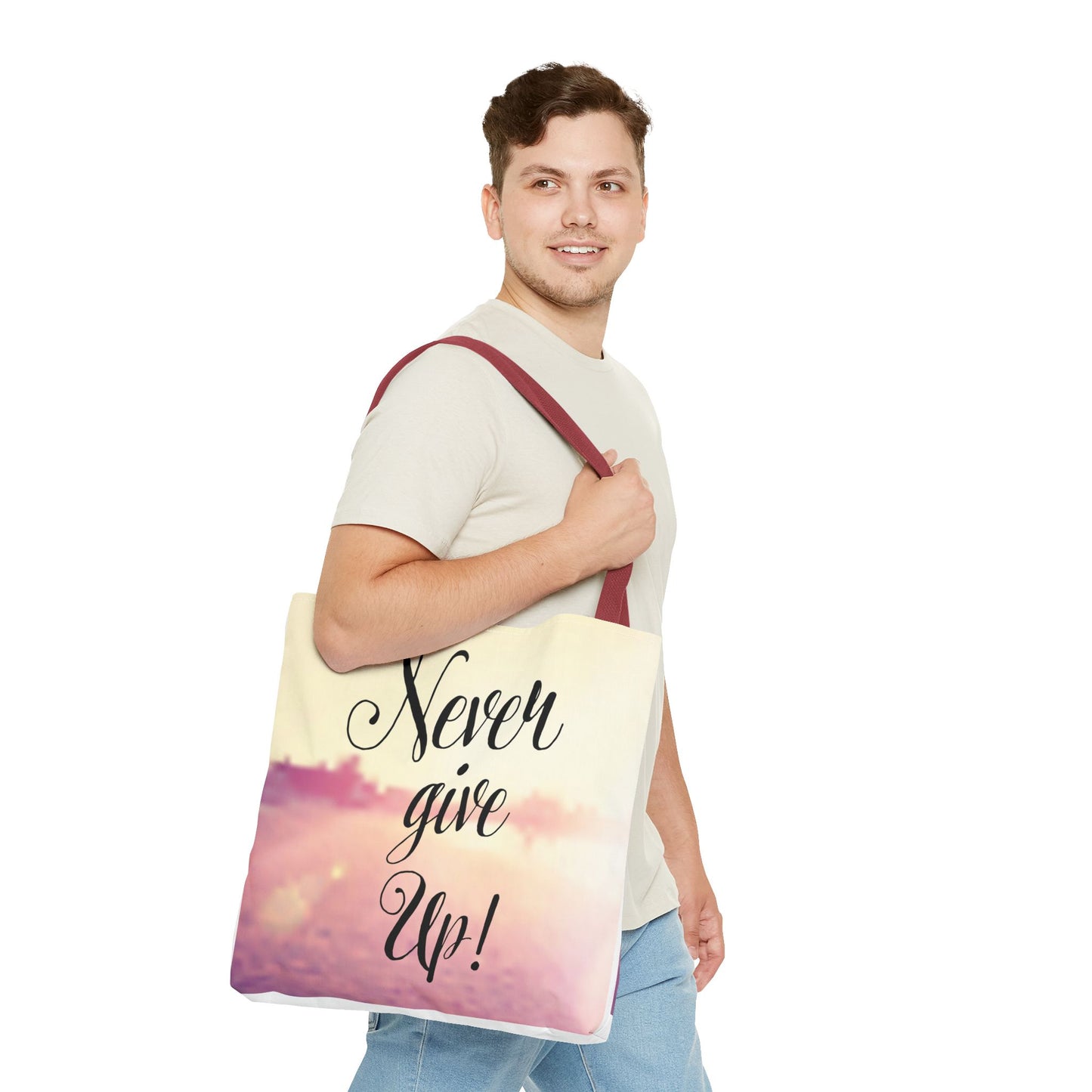 Inspirational Tote Bag - 'Never Give Up' & 'Always Believe in Yourself'