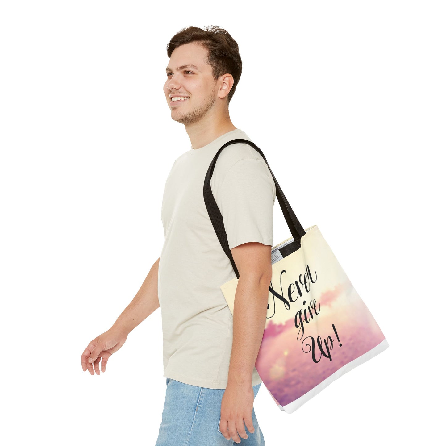 Inspirational Tote Bag - 'Never Give Up' & 'Always Believe in Yourself'