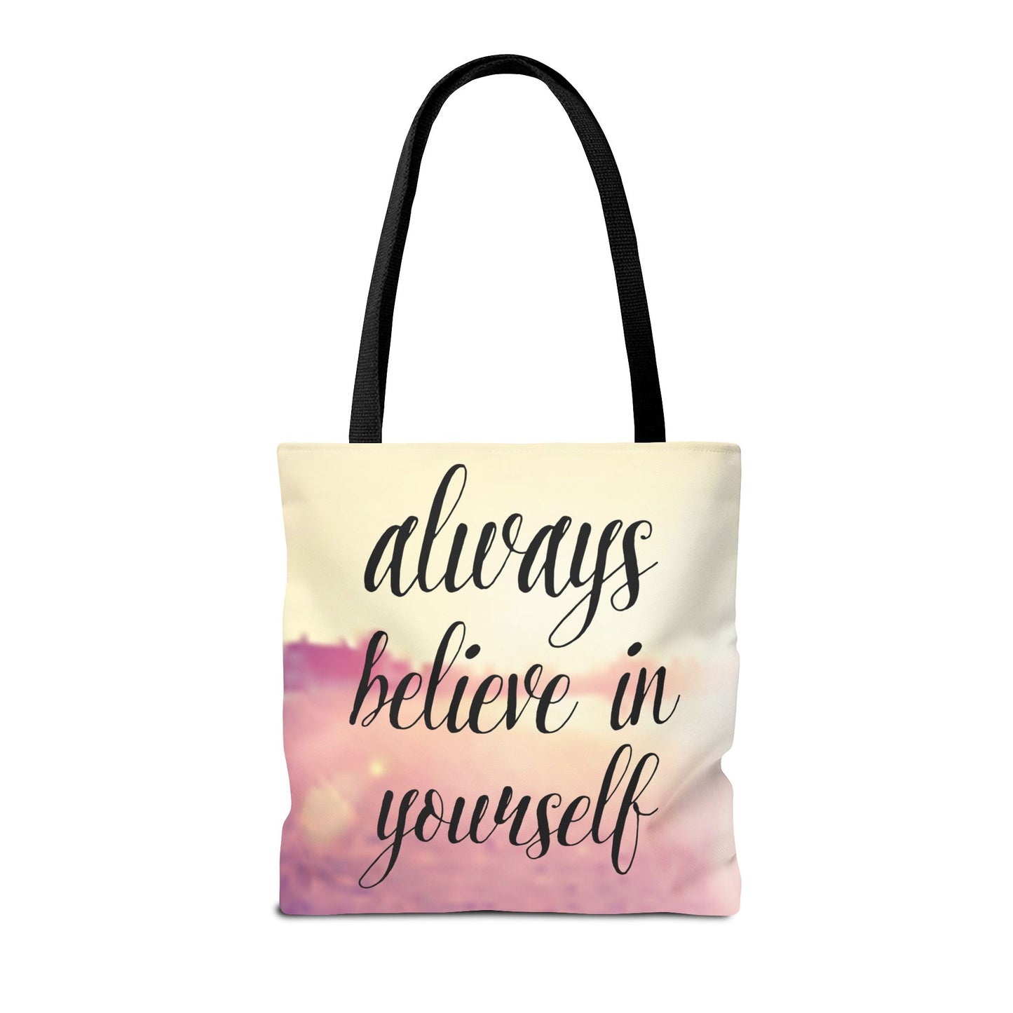 Inspirational Tote Bag - 'Never Give Up' & 'Always Believe in Yourself'
