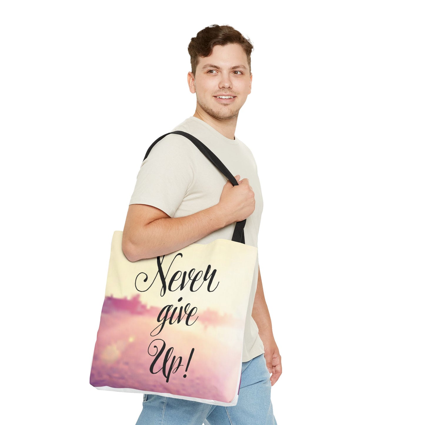 Inspirational Tote Bag - 'Never Give Up' & 'Always Believe in Yourself'