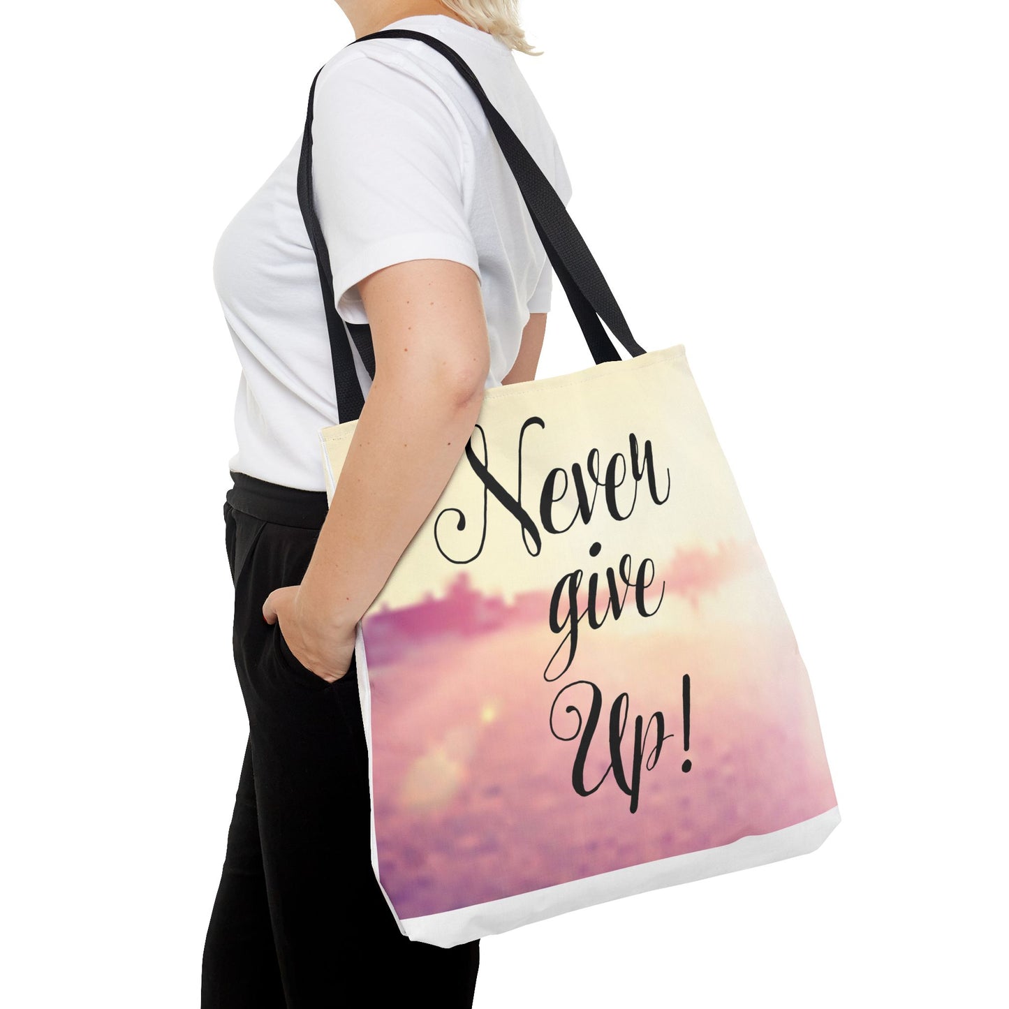 Inspirational Tote Bag - 'Never Give Up' & 'Always Believe in Yourself'