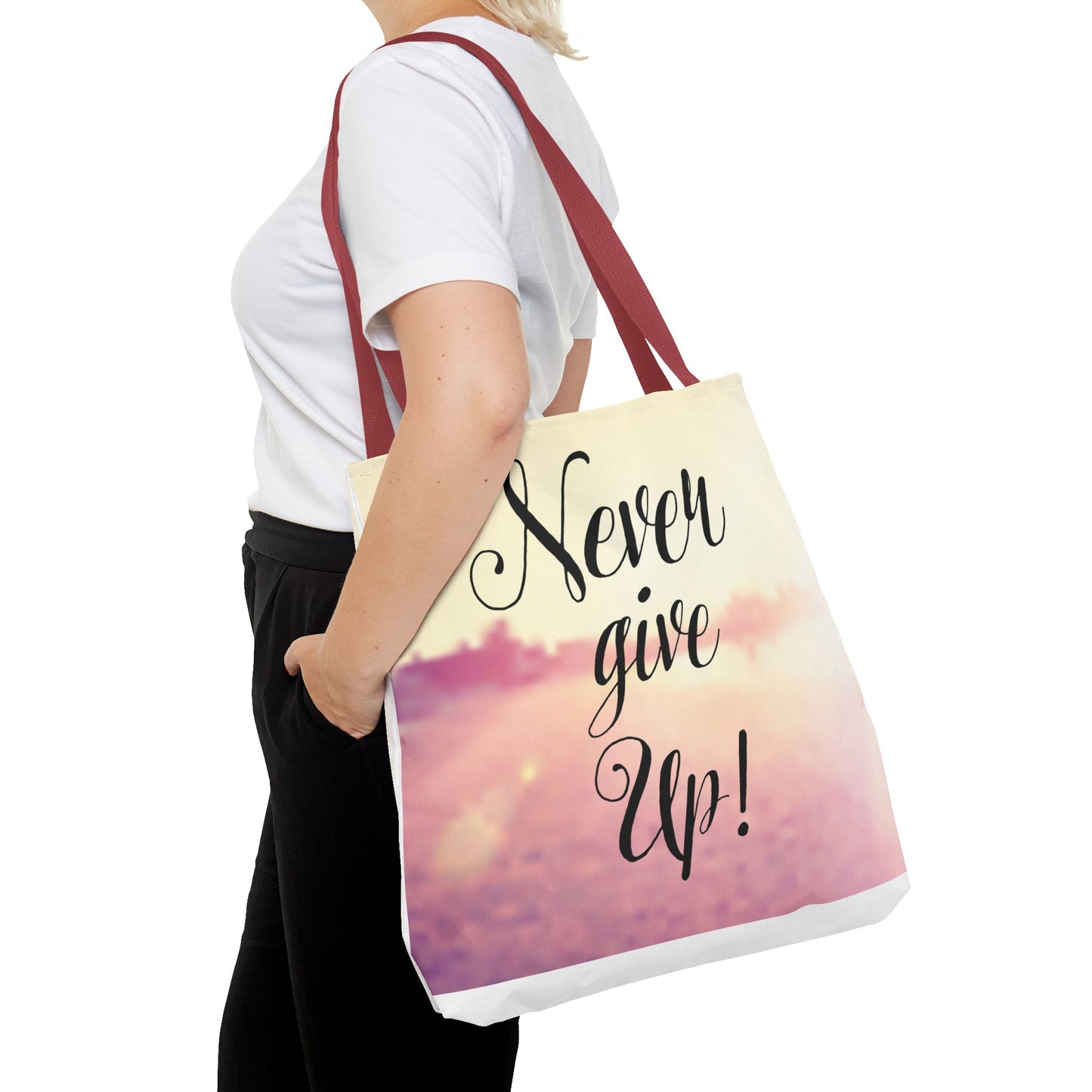 Inspirational Tote Bag - 'Never Give Up' & 'Always Believe in Yourself'