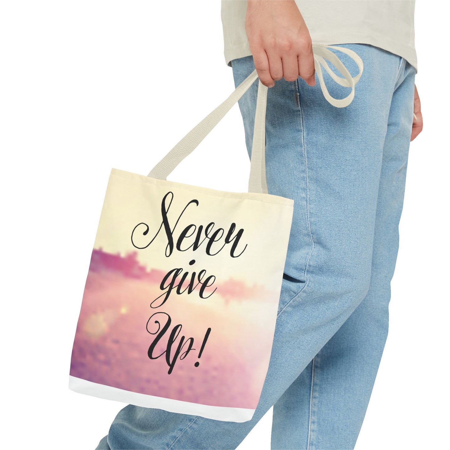 Inspirational Tote Bag - 'Never Give Up' & 'Always Believe in Yourself'