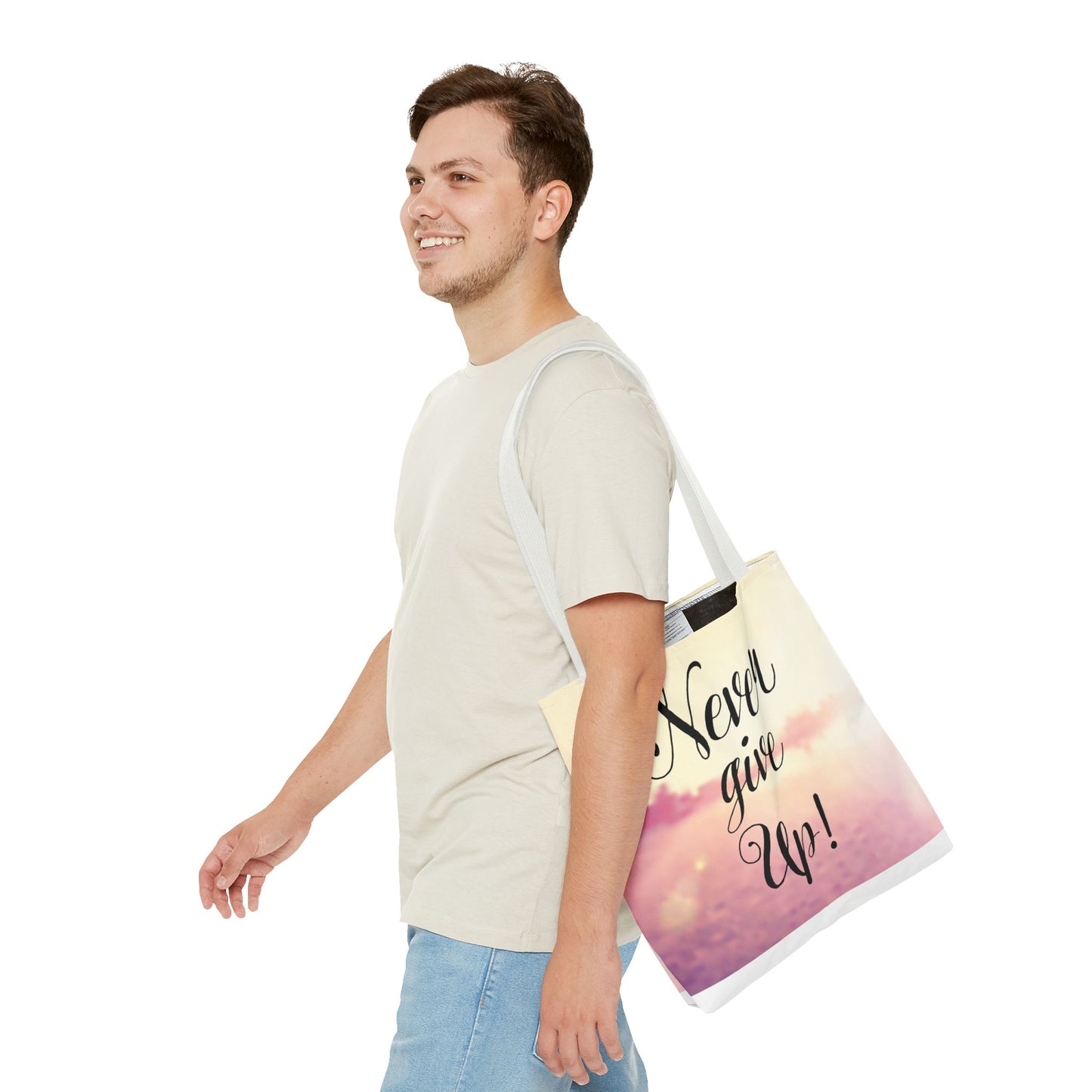 Inspirational Tote Bag - 'Never Give Up' & 'Always Believe in Yourself'
